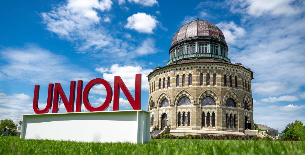 UNION sign in front of the Nott, outside.