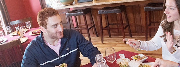 Students enjoy some Persian food at one of Schenectady's 50+ restaurants