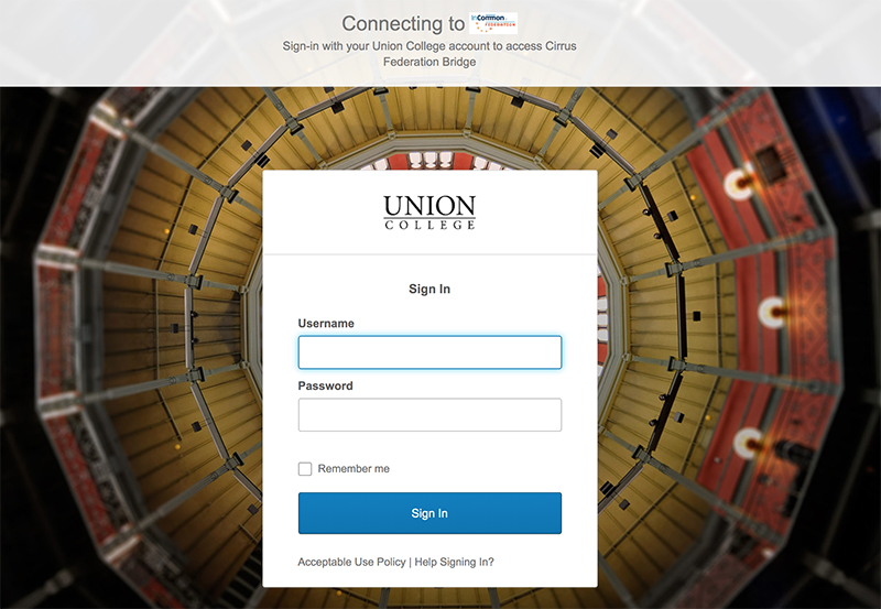 single sign on screen shot