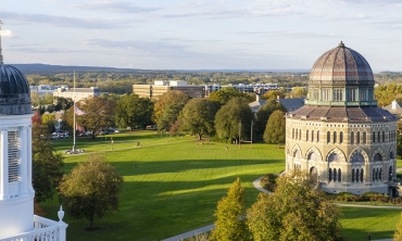 A view of the Union College campus with the Nott Memorial featured prominently