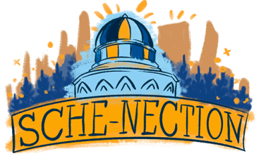 A logo that reads Sche-nectation